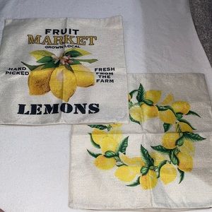 🍋 lemon canvas pillow cover